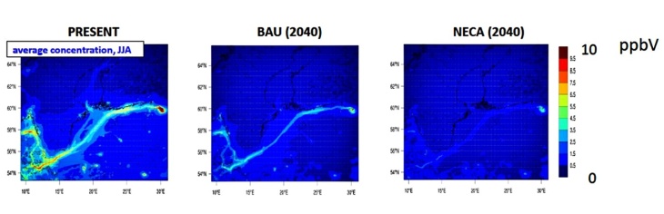 Image of simulation of pollutants