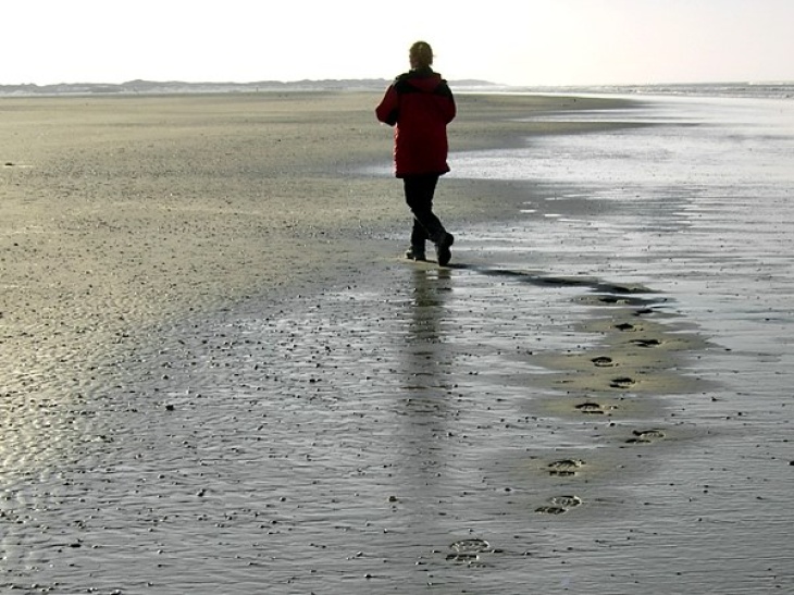 (Photo: Ina Frings) Human footprints in the Wadden Sea