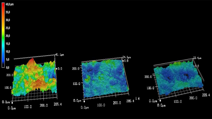 Surface topography CGS electrodes