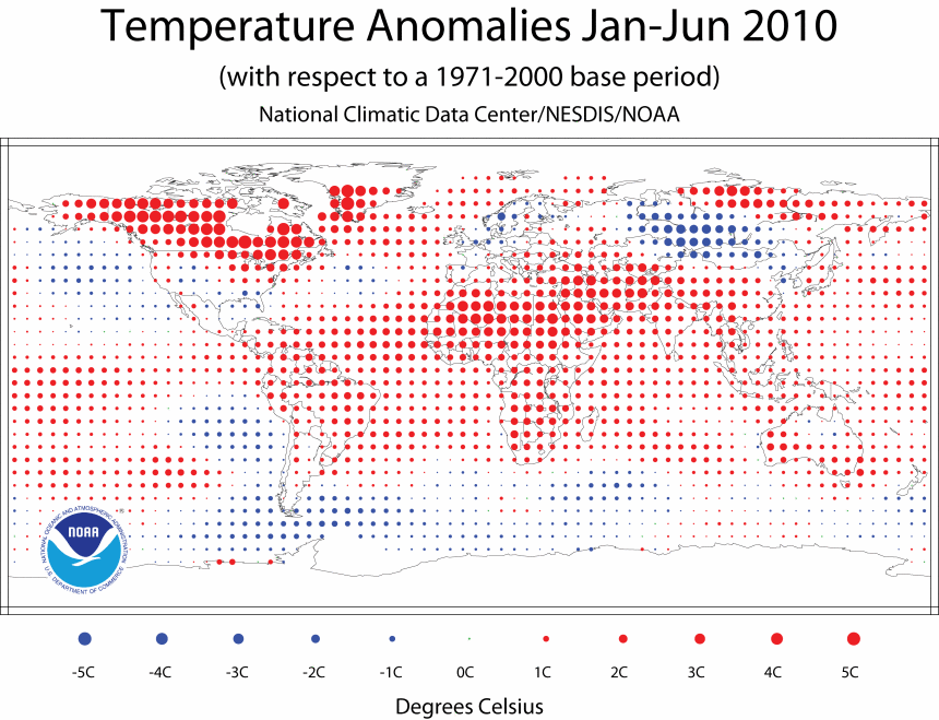 Die Weltkarte des US-amerikanischen Wetterdiensts NOAA