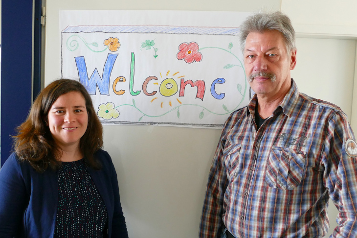 Anne Hartlich und Uwe Benn vom Welcome Office. Foto: HZG/Nicole Thiemann Anne Hartlich und Uwe Benn vom Welcome Office.