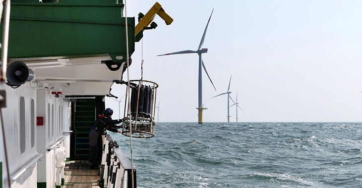 Wasserprobennahme im Windpark