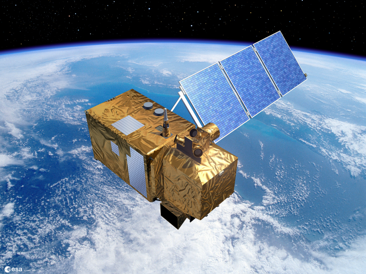 <i>Sentinel-2</i> ist ein polar-umlaufender, multispektraler, hochauflösender Bildgebungssatellit zur Landüberwachung, der beispielsweise Bilder von Vegetation, Boden- und Wasserschichten, Binnenwasserstraßen und Küstengebieten liefert. <i>-Bild:ESA-</i> Image Sentinel-2 Satellite