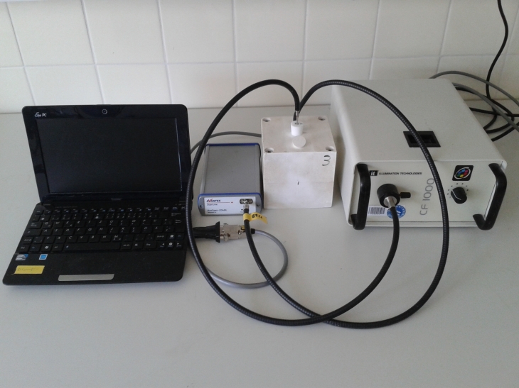 PSICAM-Aufbau im Labor. <i>-Bild: HZG-</i> Image PSICAM im Labor.jpg