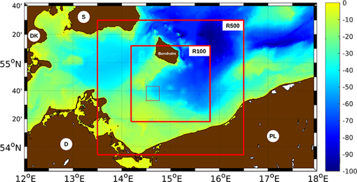 Mesoscale environment for high-resolution modeling of submesoscale turbulence. <i>-image: Reiner Onken/Hereon-</i> Mesoscale environment for high-resolution modeling of submesoscale turbulence. -image: Reiner Onken/Hereon-