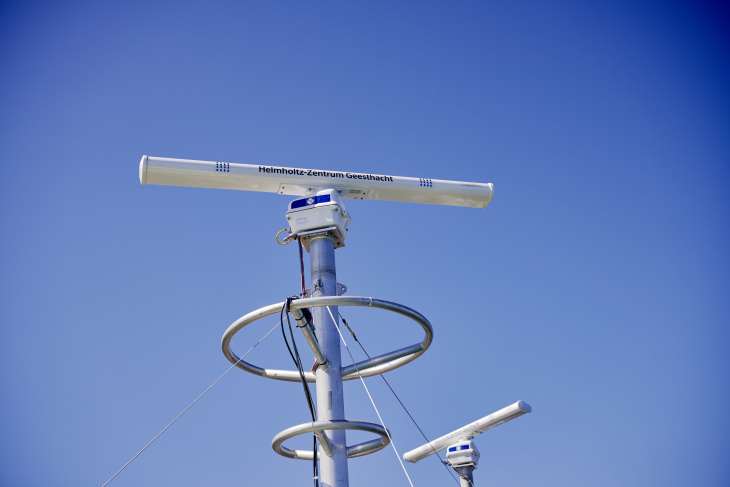 Marine Radar onboard Hereon's research vessel <i>Ludwig Prandtl</i> <i>-image: Hereon-</i> Image Marine Radar