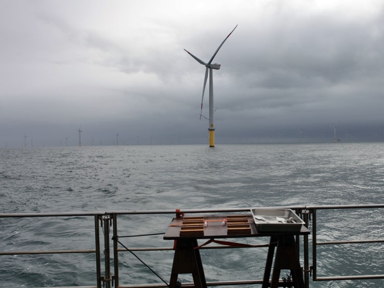 Workplace on deck of the research vessel