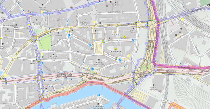 OpenCycleMap cycle route to the Climate Service Center Germany (GERICS)